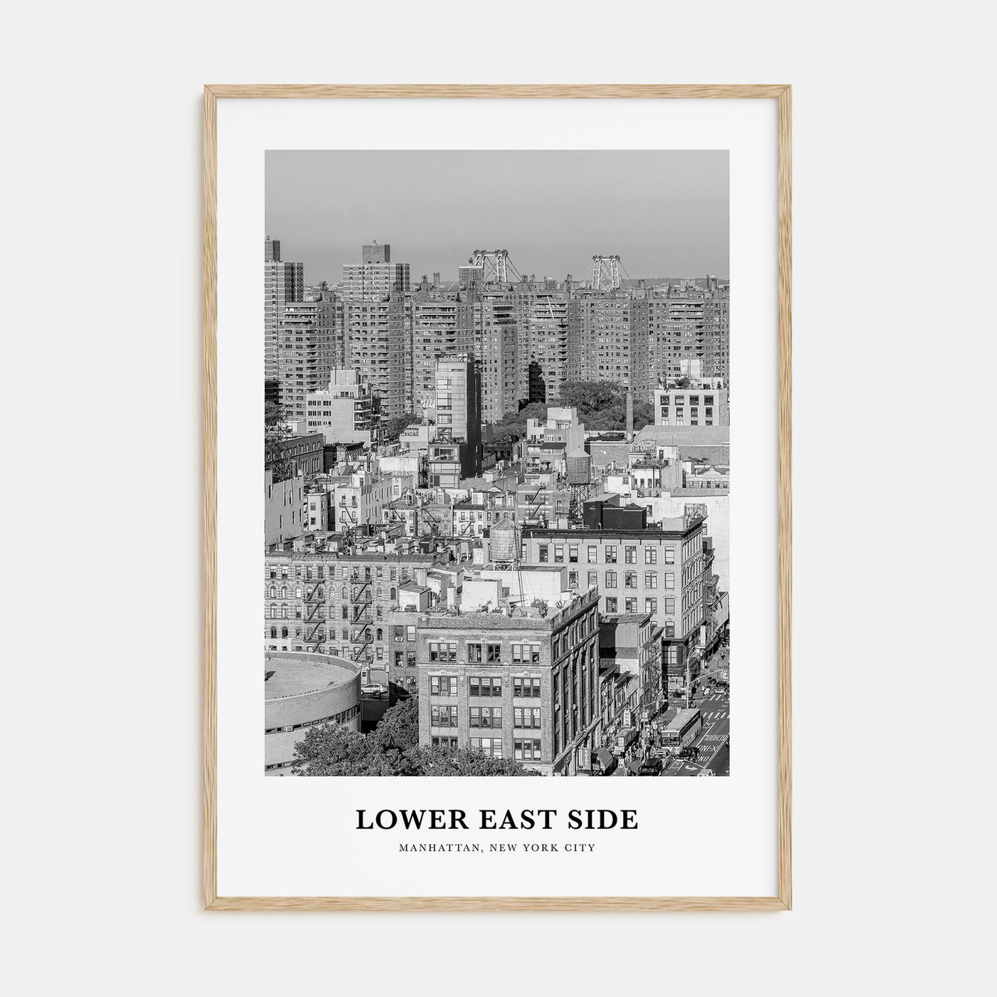 Lower East Side Portrait B&W Poster