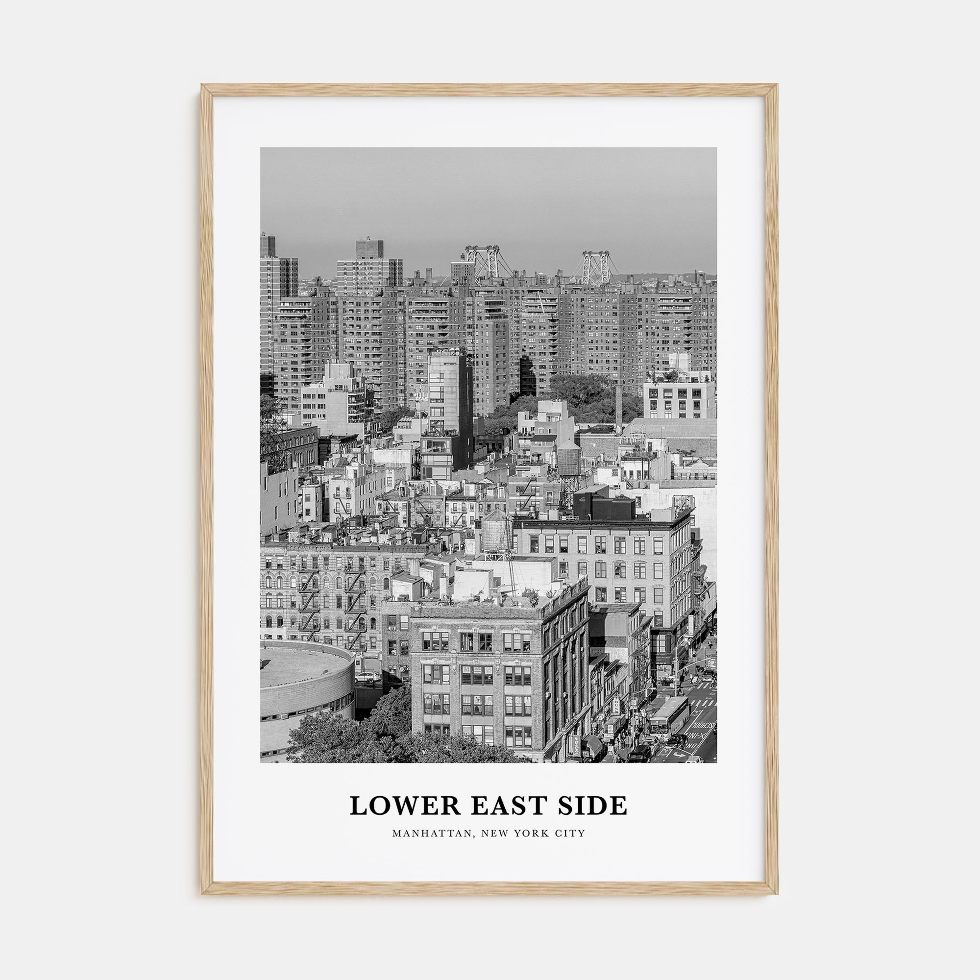 Lower East Side Portrait B&W Poster