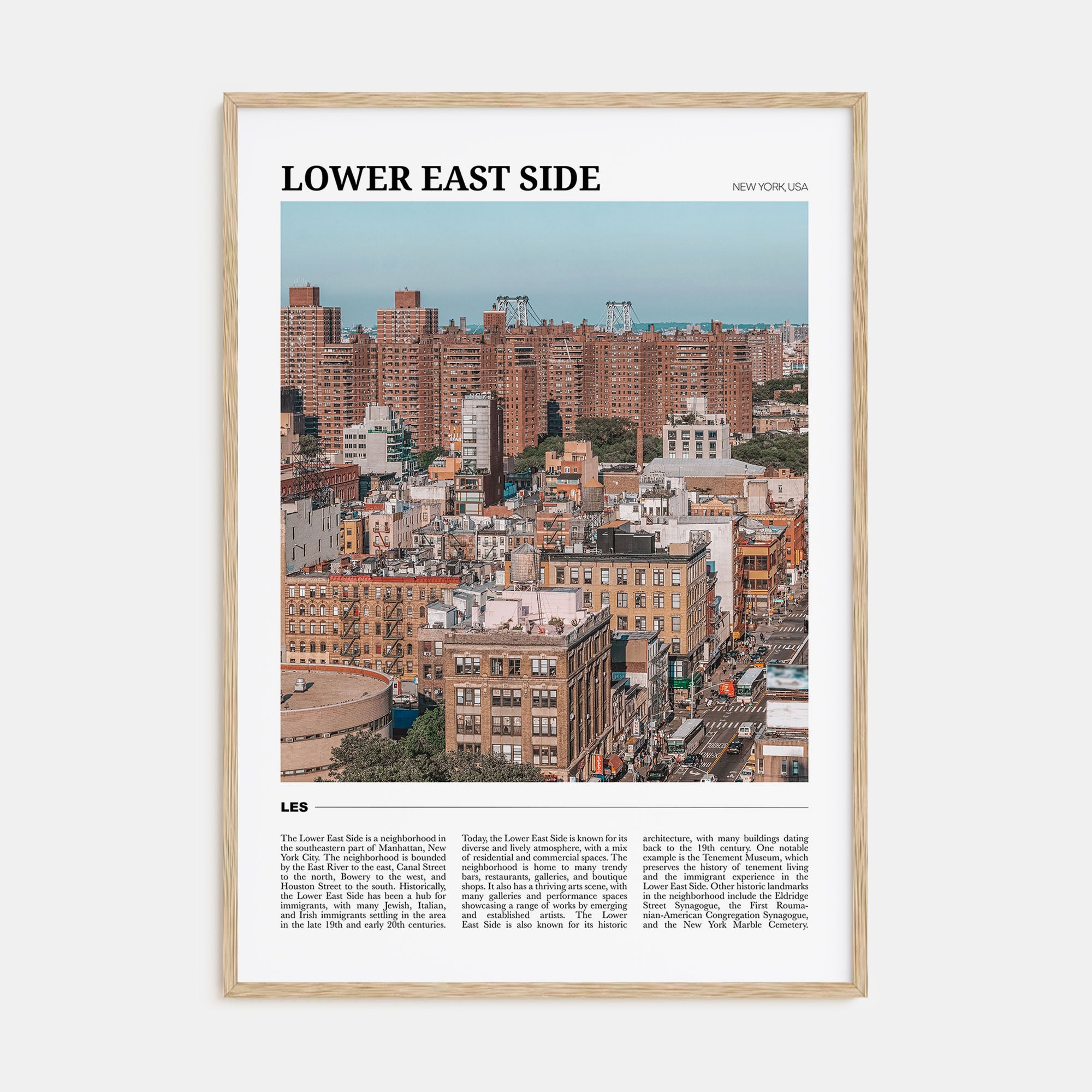 Lower East Side Travel Color Poster