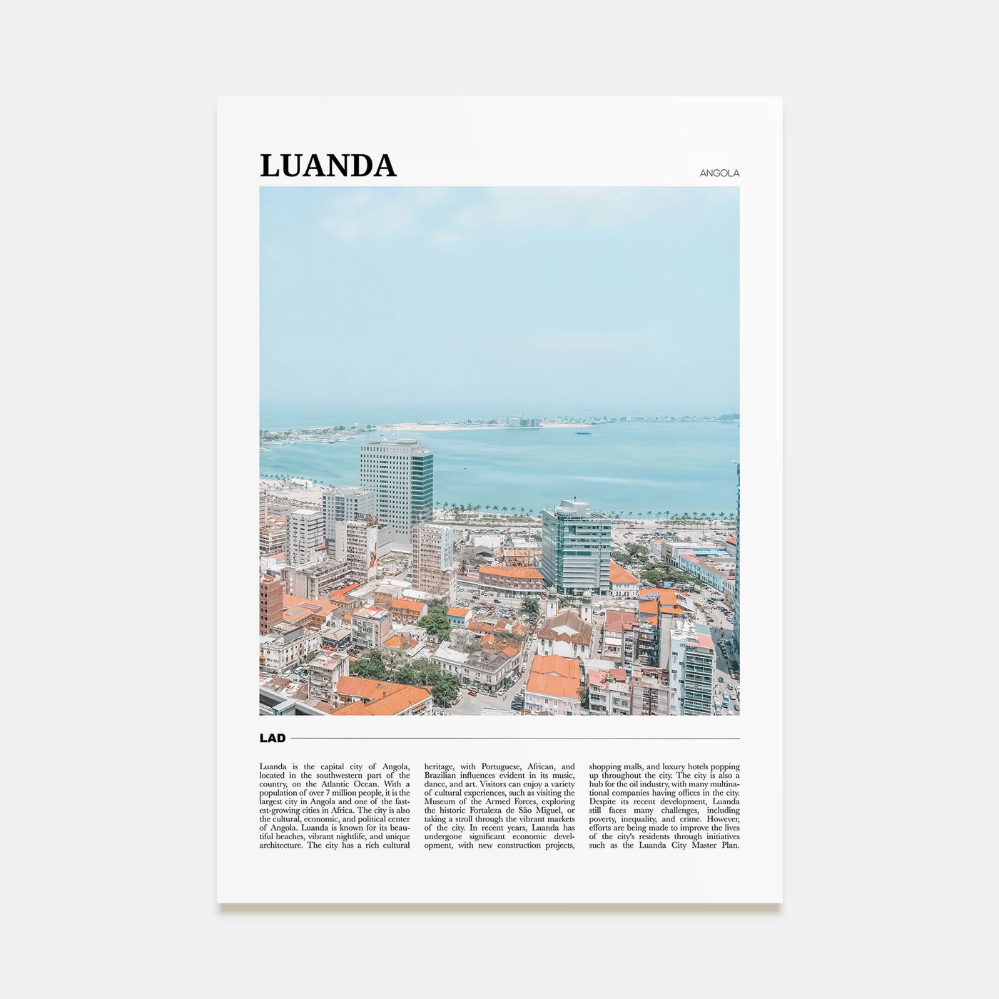 Luanda Travel Color Poster
