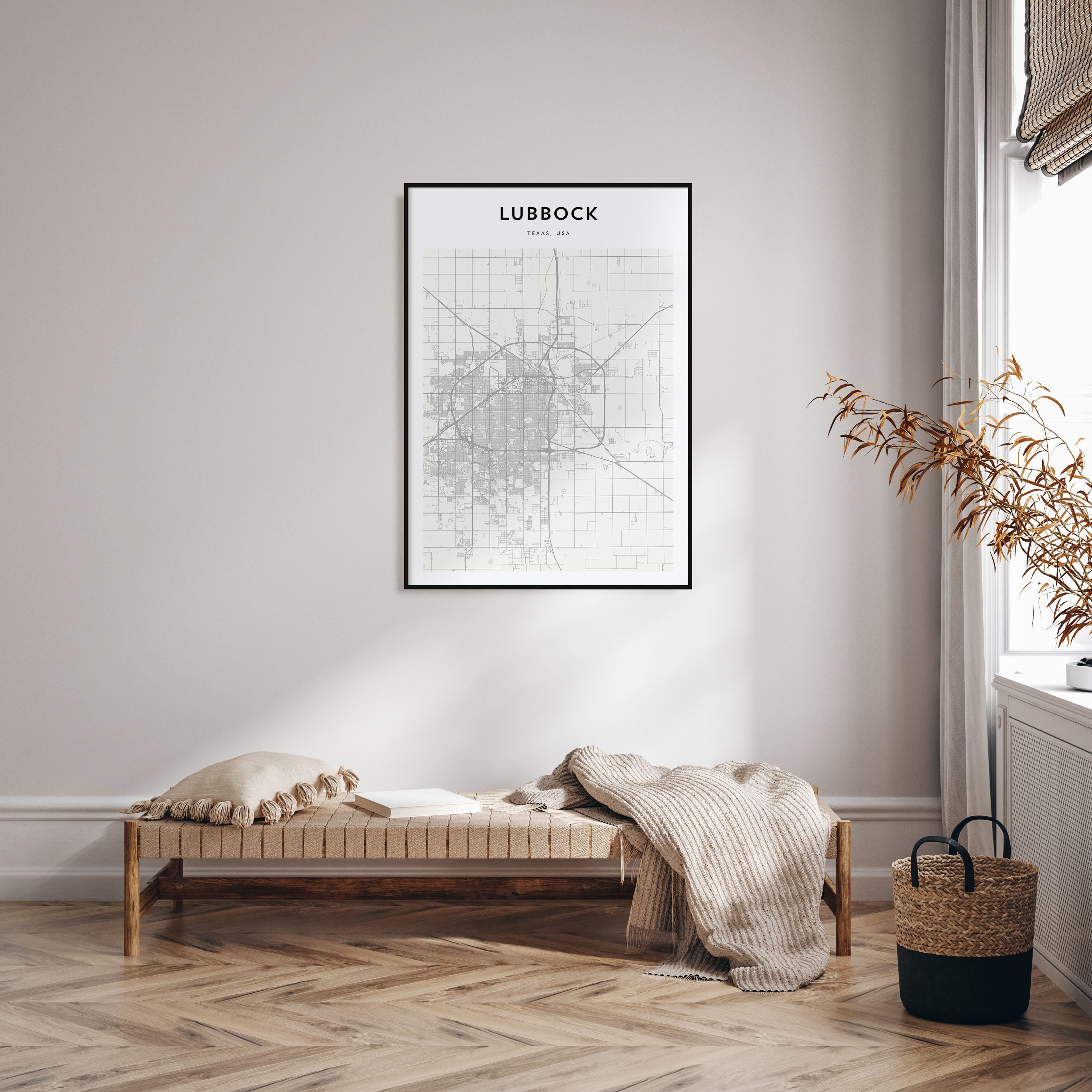 Lubbock Map Portrait Poster