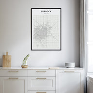 Lubbock Map Portrait Poster