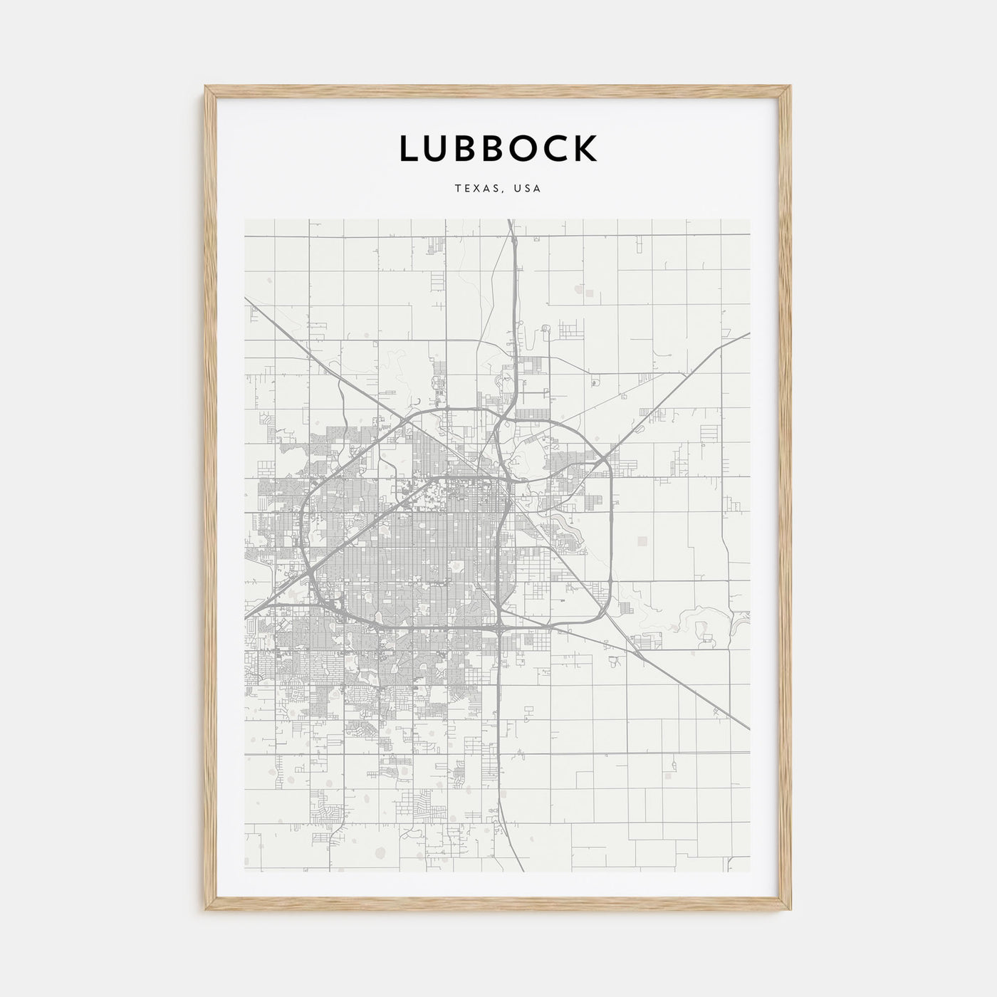 Lubbock Map Portrait Poster
