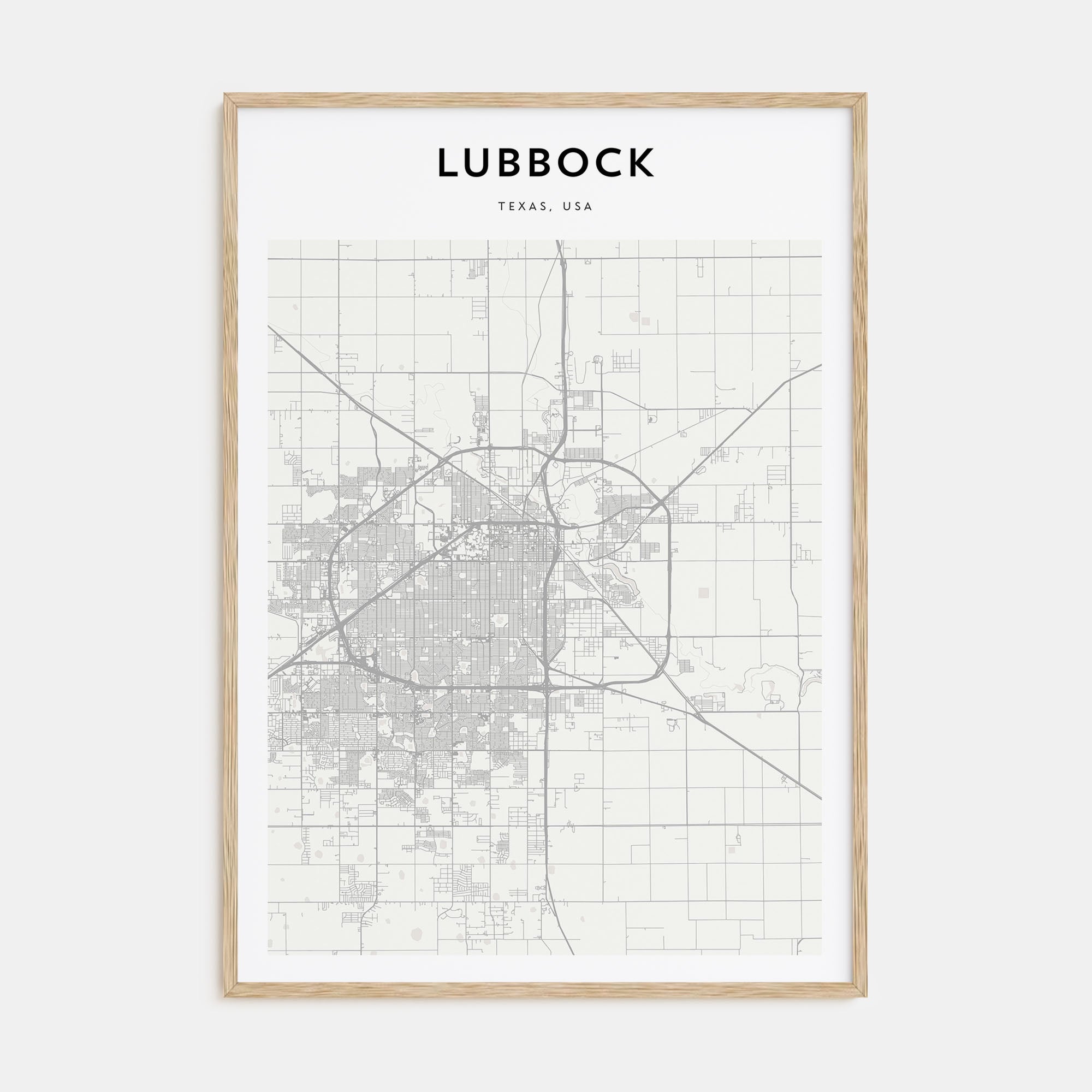 Lubbock Map Portrait Poster