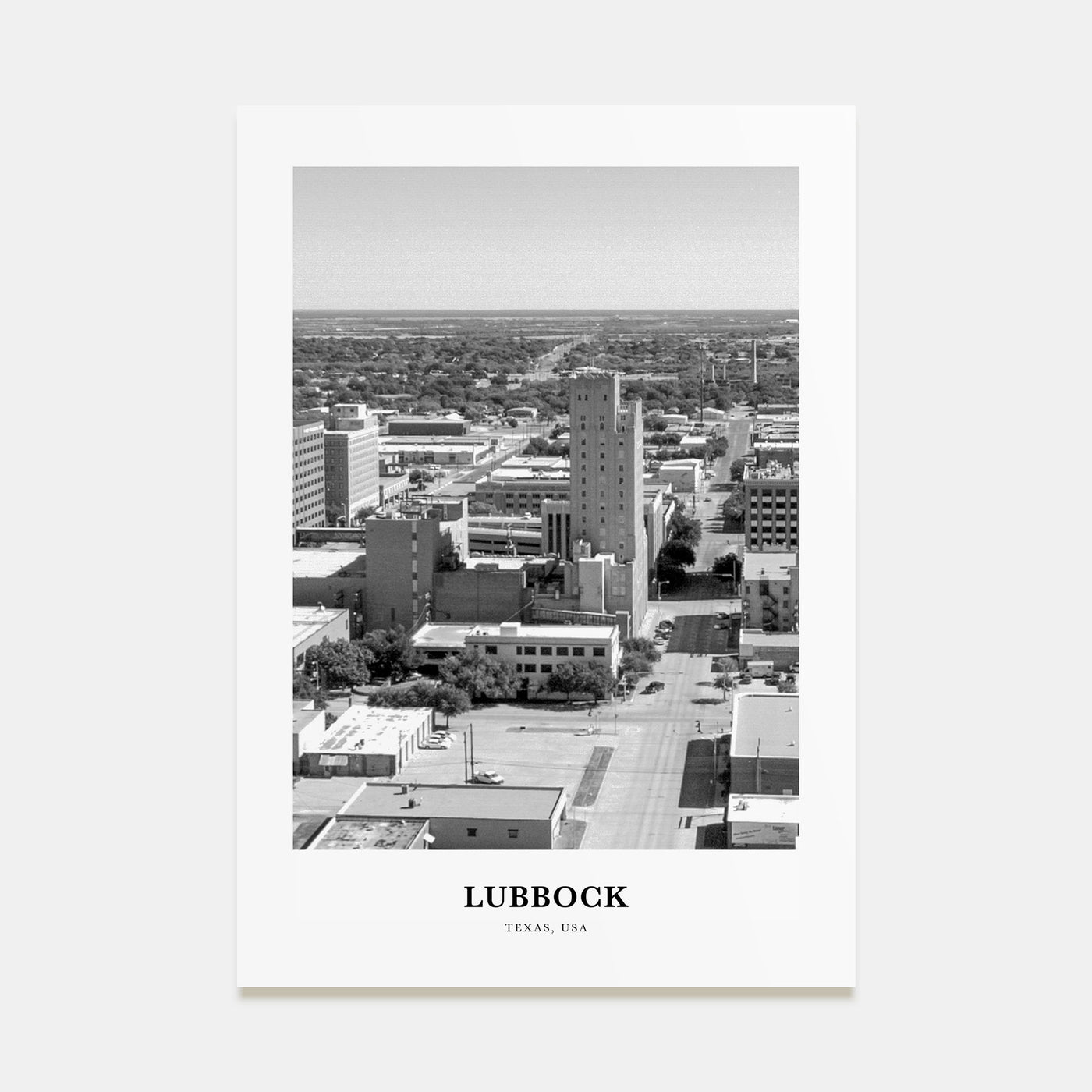 Lubbock Portrait B&W Poster