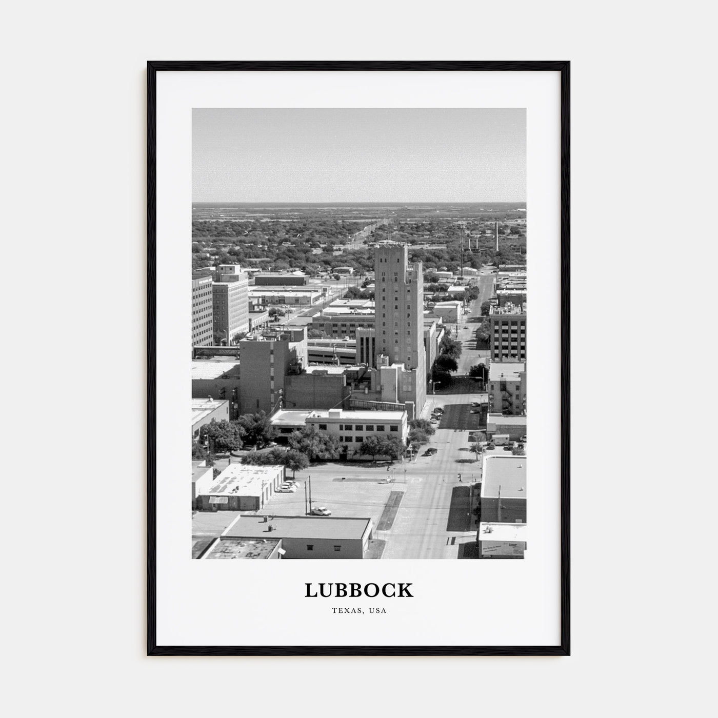 Lubbock Portrait B&W Poster