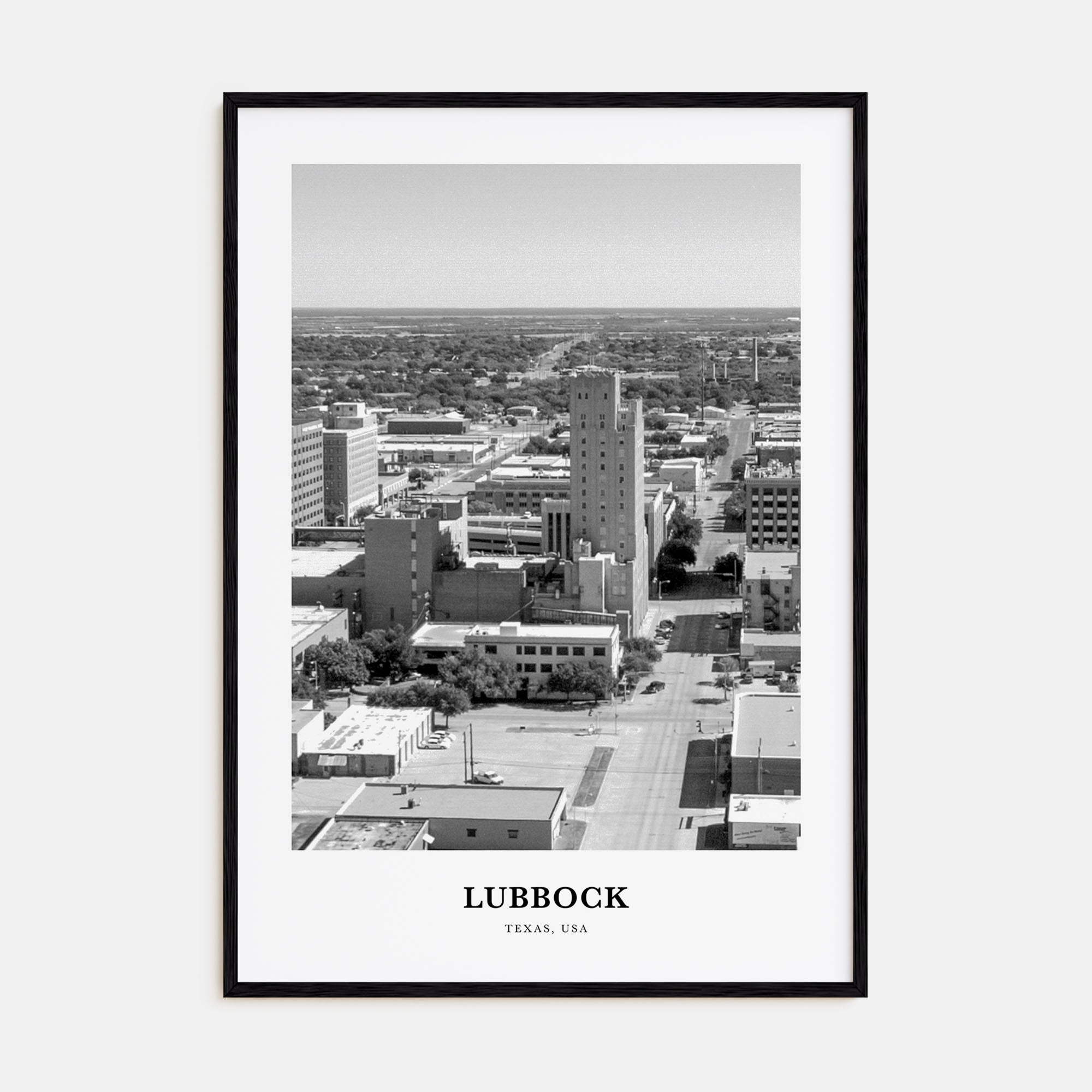 Lubbock Portrait B&W Poster