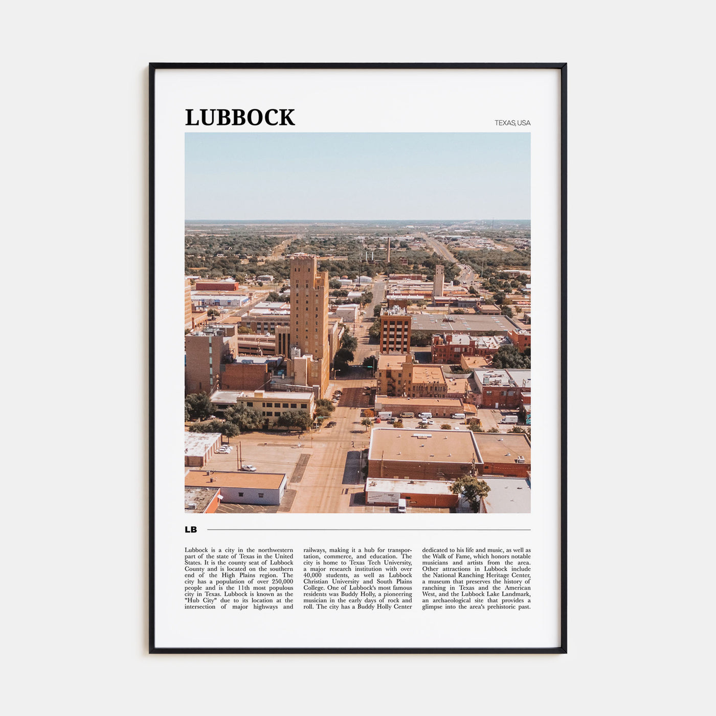 Lubbock Travel Color Poster