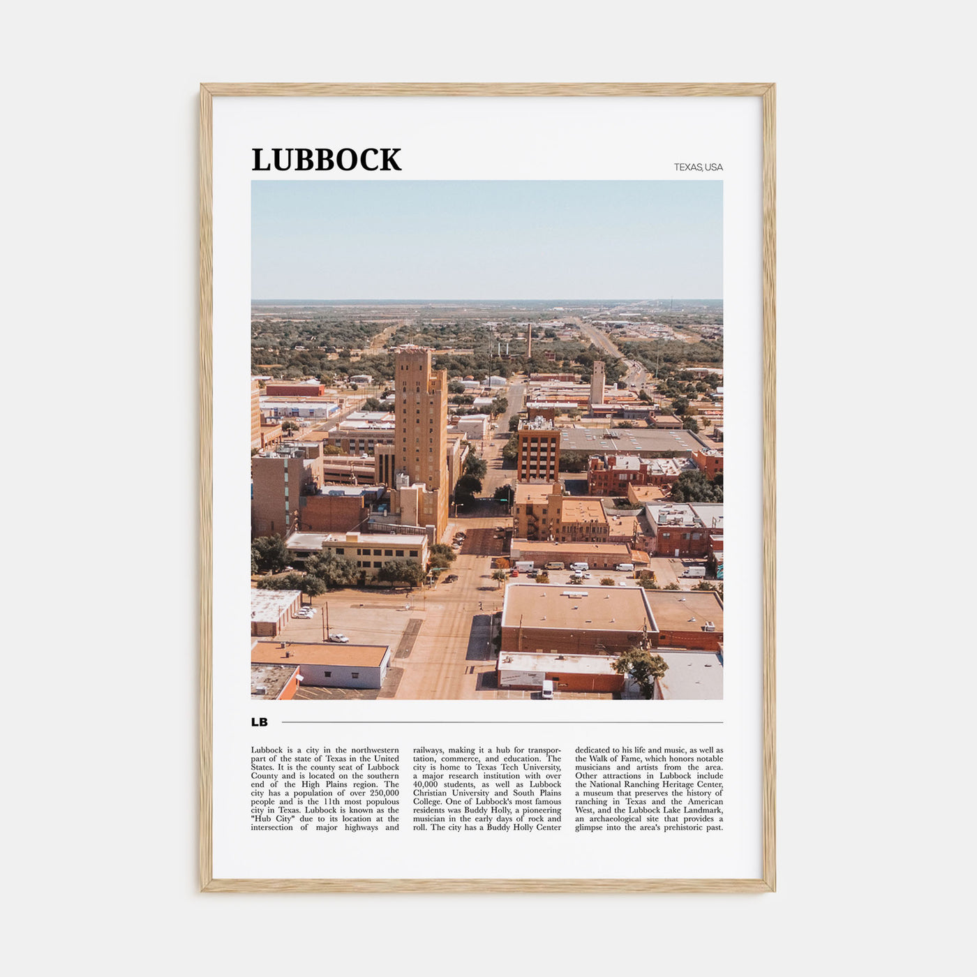 Lubbock Travel Color Poster