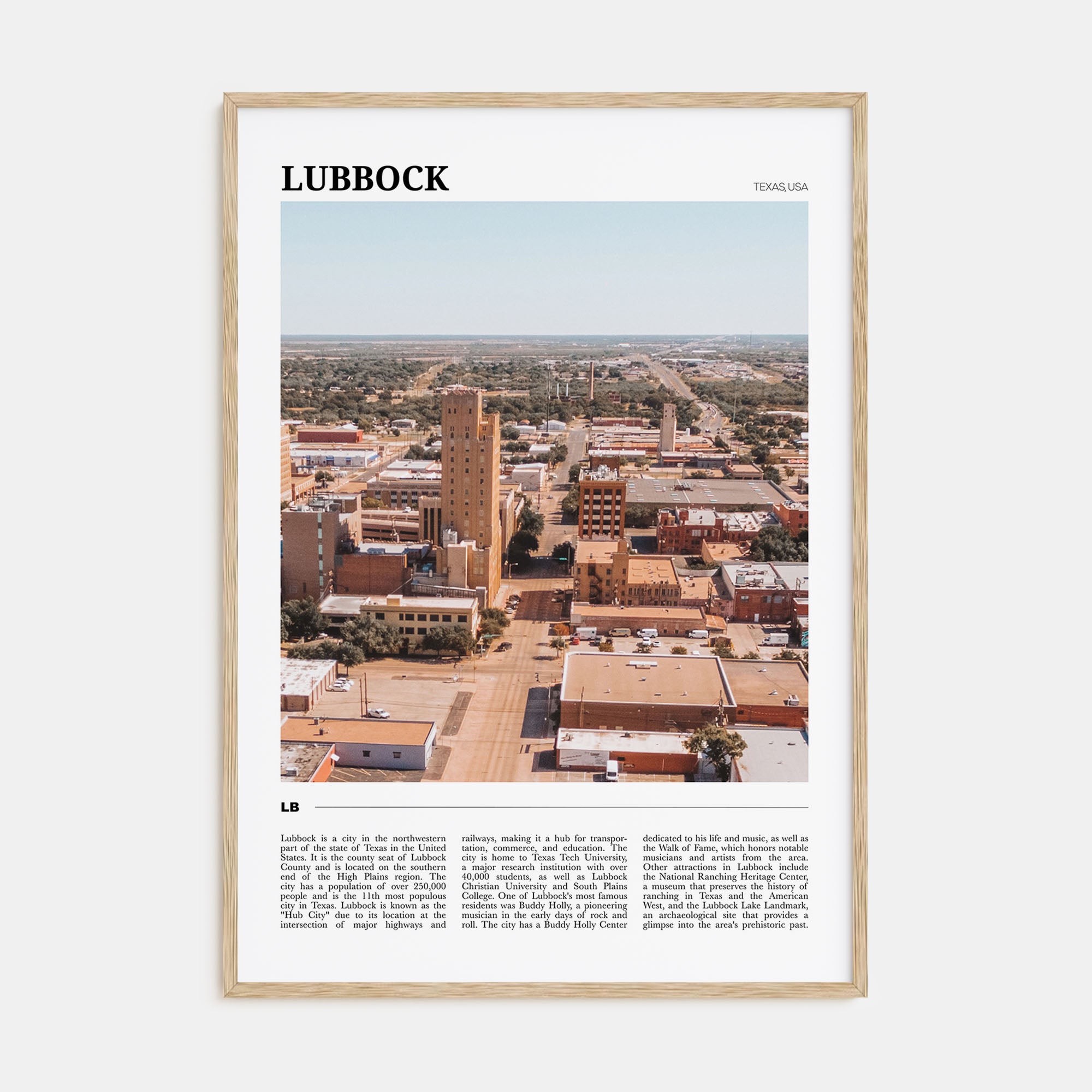 Lubbock Travel Color Poster