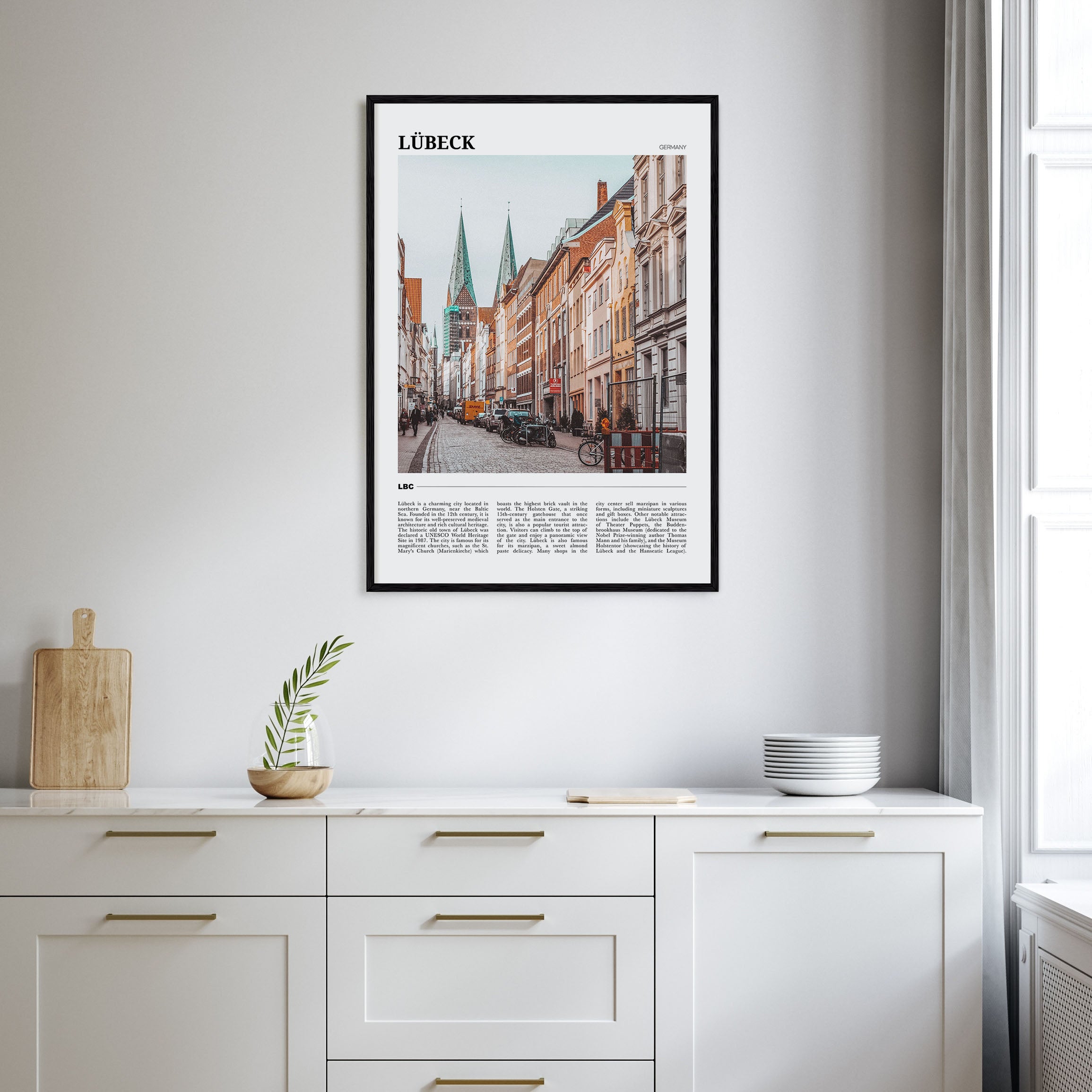 Lübeck Travel Color Poster