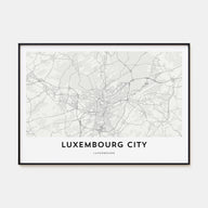 Luxembourg City Map Landscape Poster