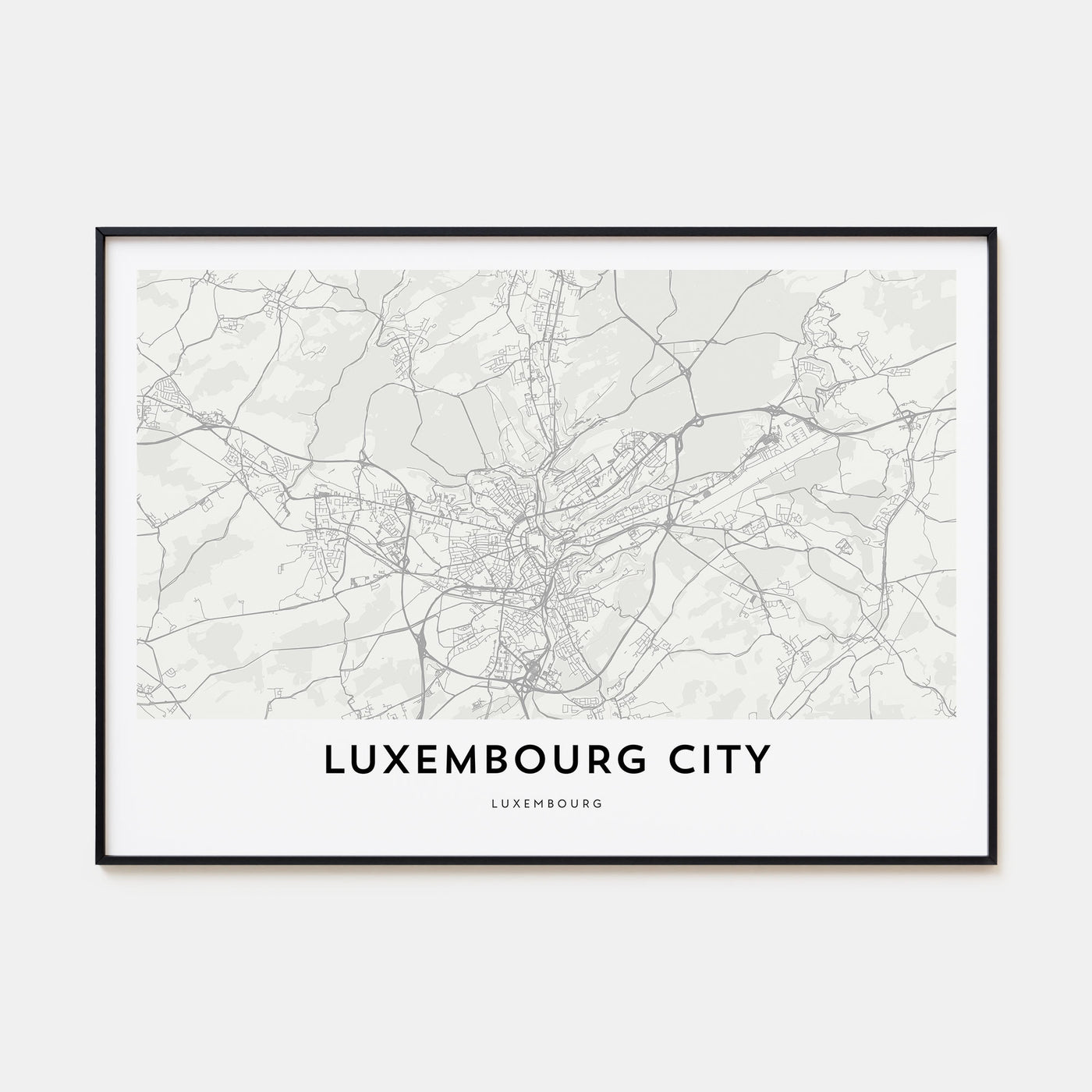 Luxembourg City Map Landscape Poster