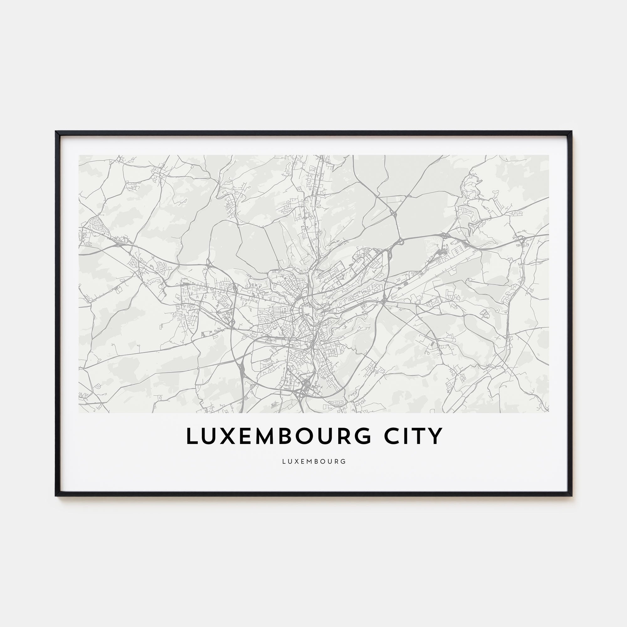 Luxembourg City Map Landscape Poster