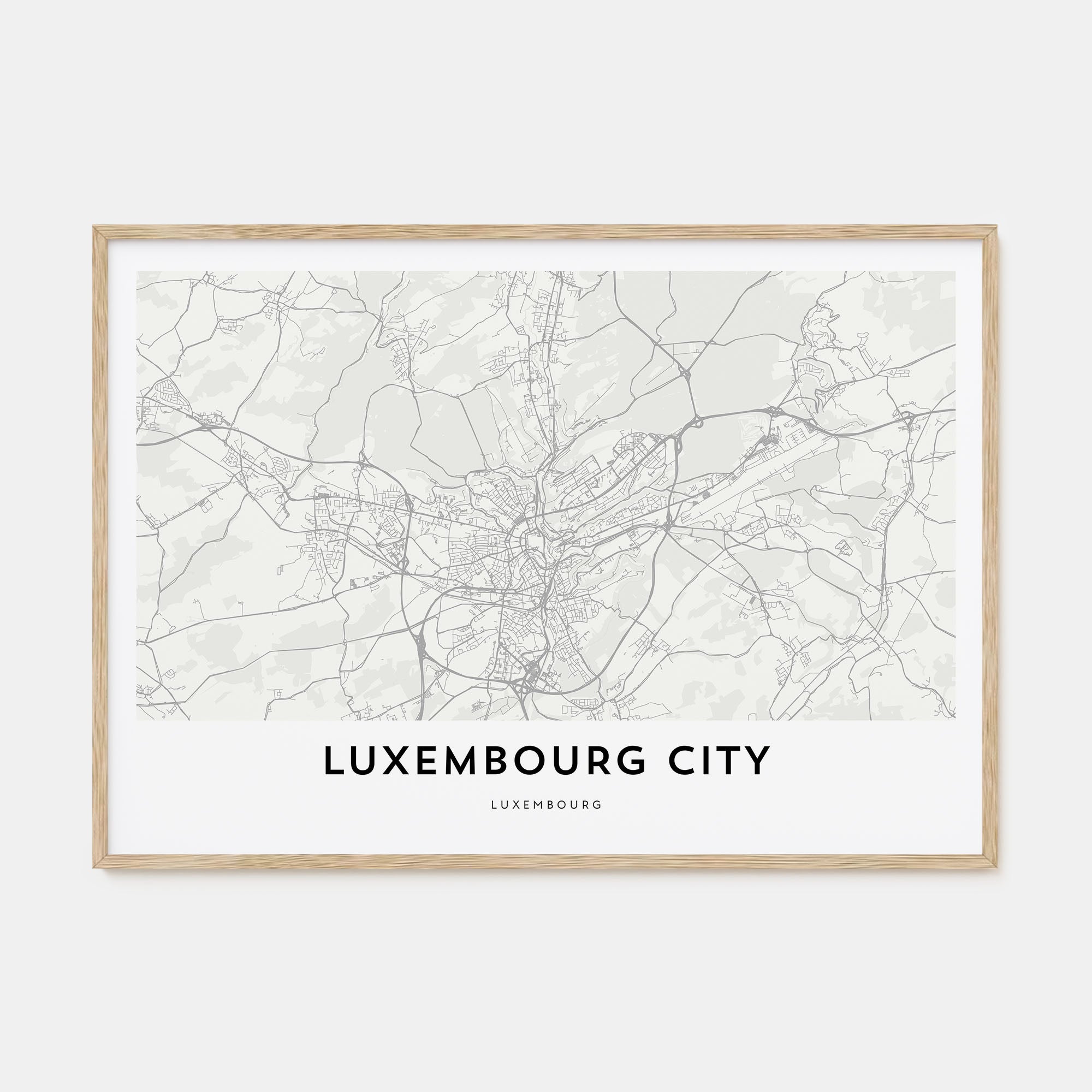 Luxembourg City Map Landscape Poster