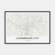Luxembourg City Map Landscape Poster