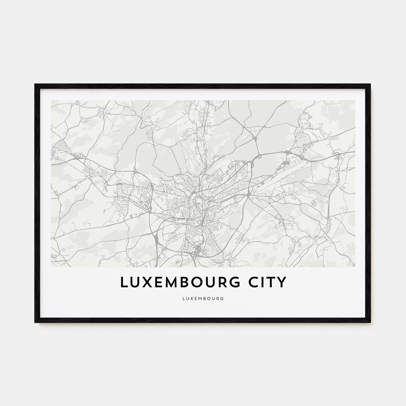 Luxembourg City Map Landscape Poster