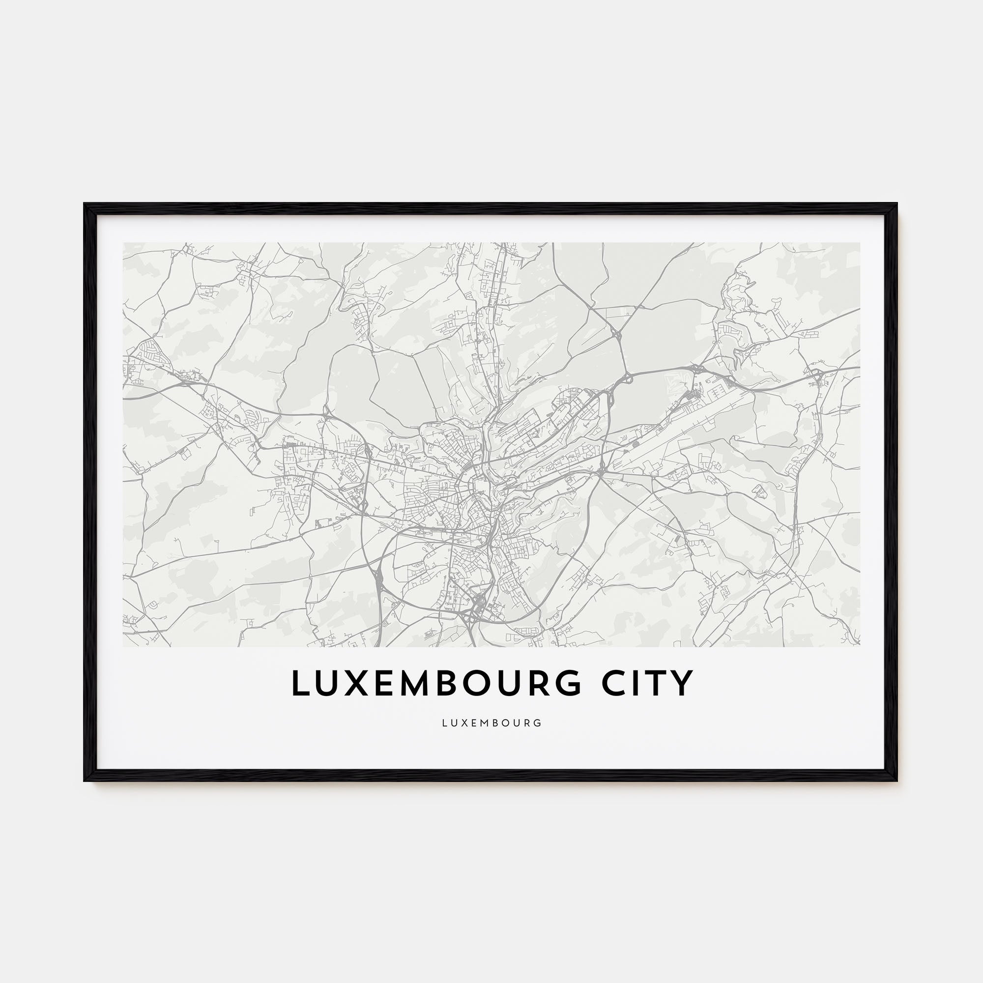 Luxembourg City Map Landscape Poster