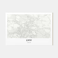 Lviv Map Landscape Poster