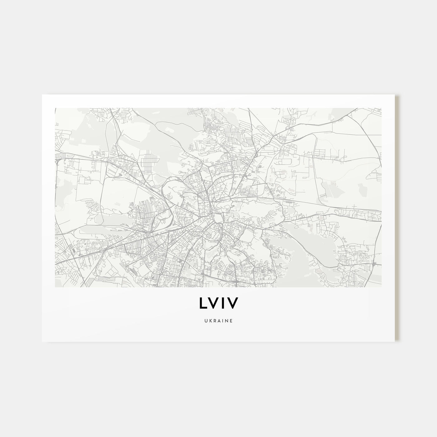 Lviv Map Landscape Poster