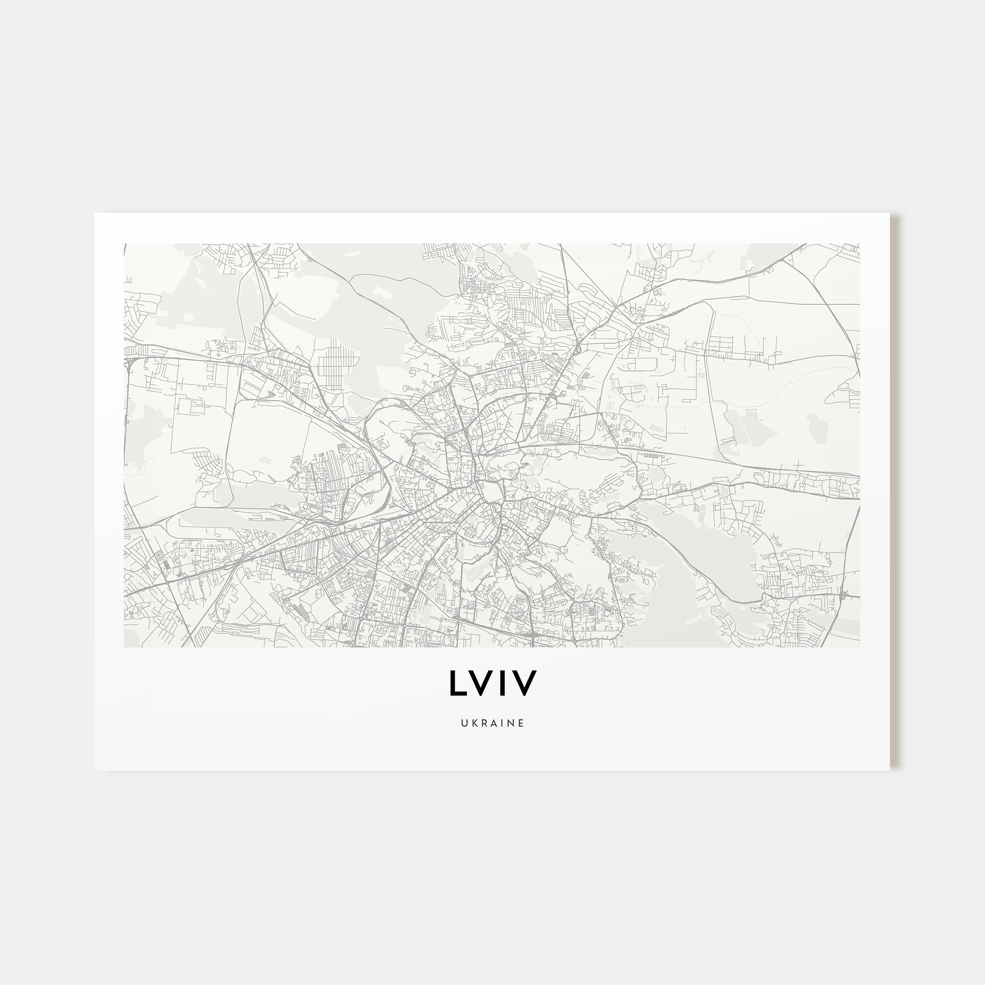 Lviv Map Landscape Poster