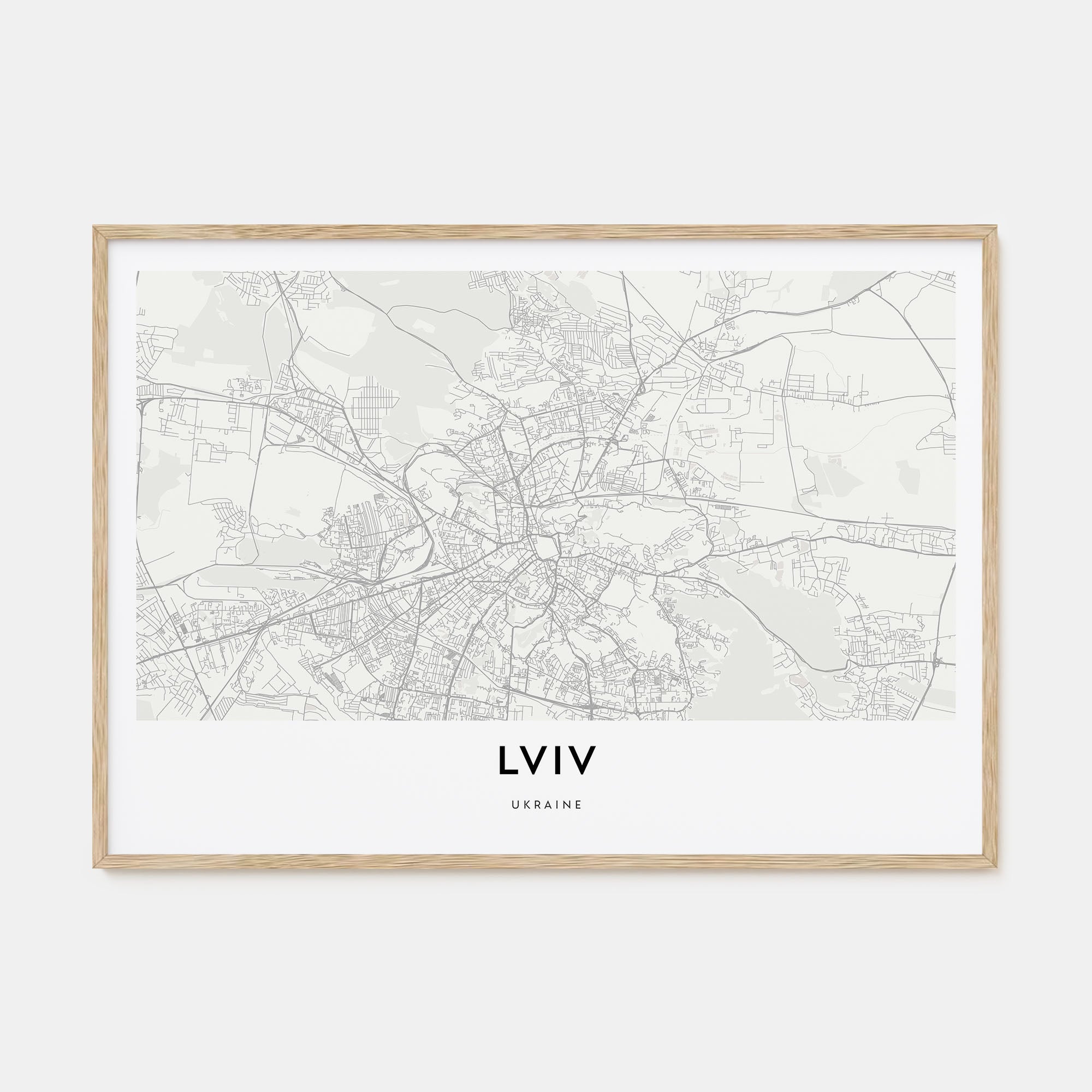 Lviv Map Landscape Poster