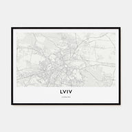 Lviv Map Landscape Poster