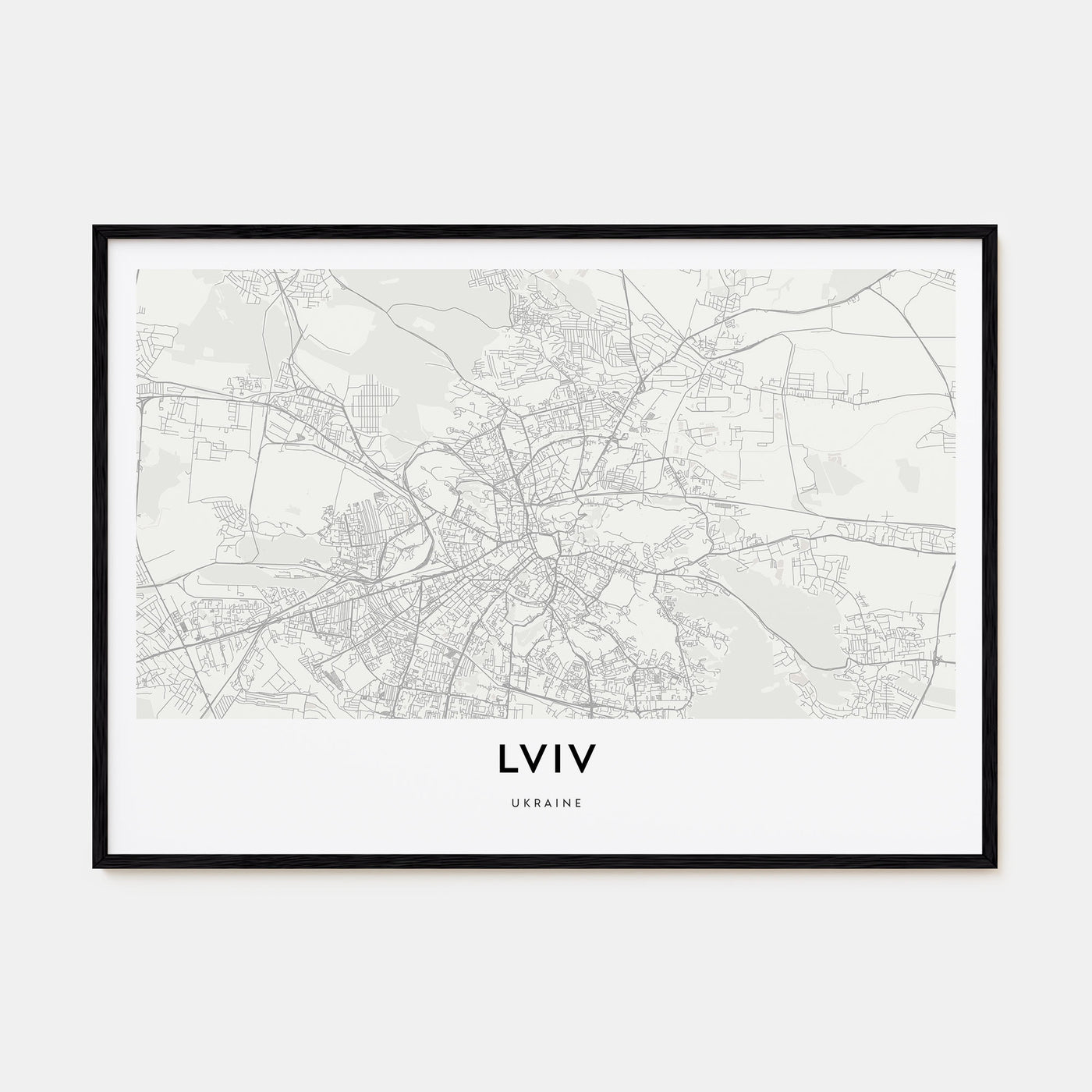 Lviv Map Landscape Poster
