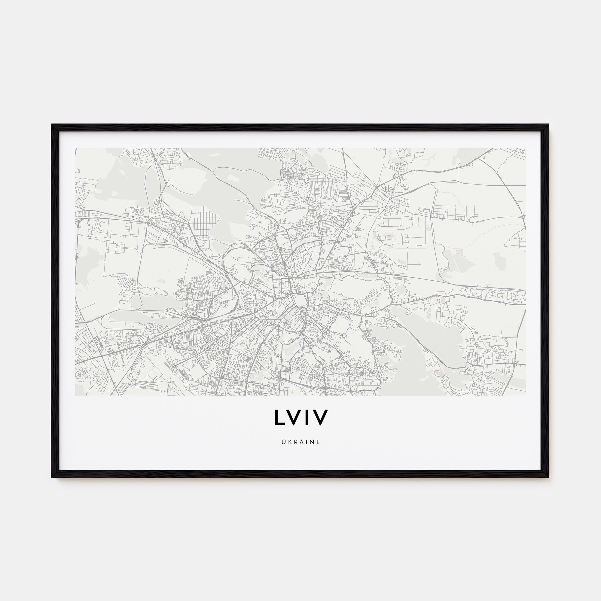 Lviv Map Landscape Poster