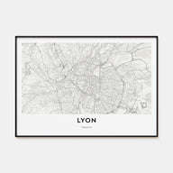 Lyon Map Landscape Poster