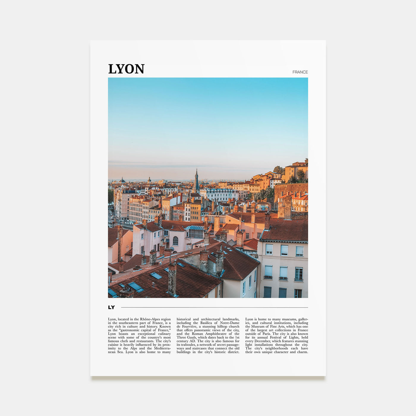 Lyon Travel Color Poster