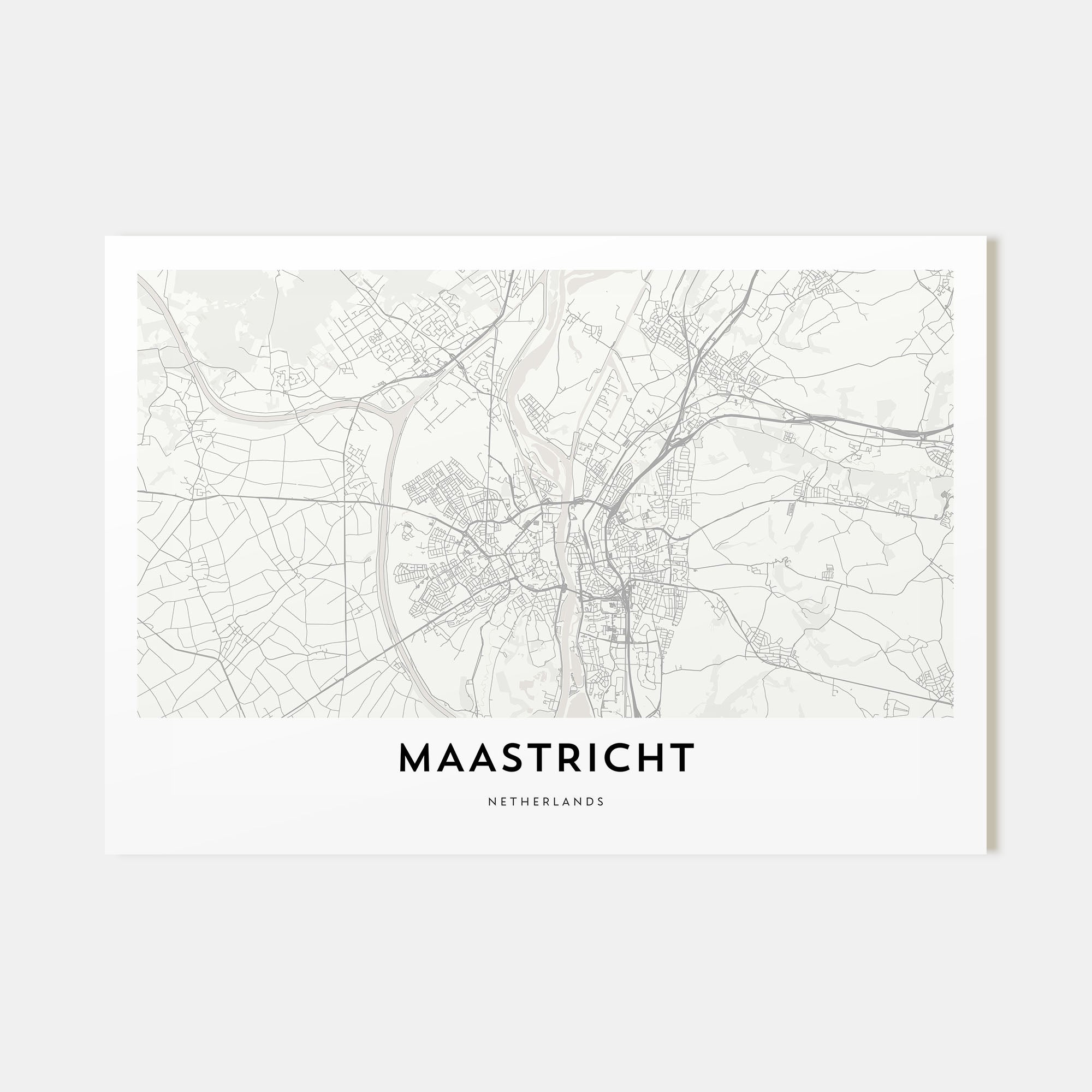 Maastricht Map Landscape Poster