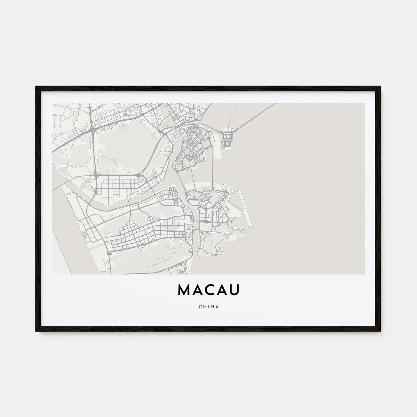 Macau Map Landscape Poster