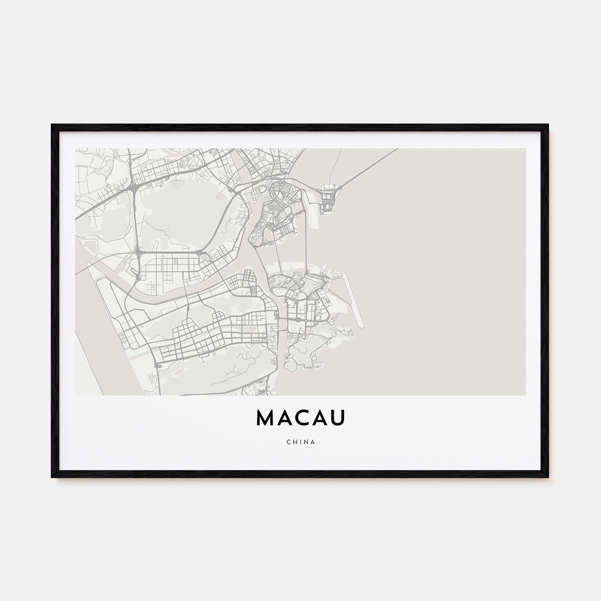 Macau Map Landscape Poster