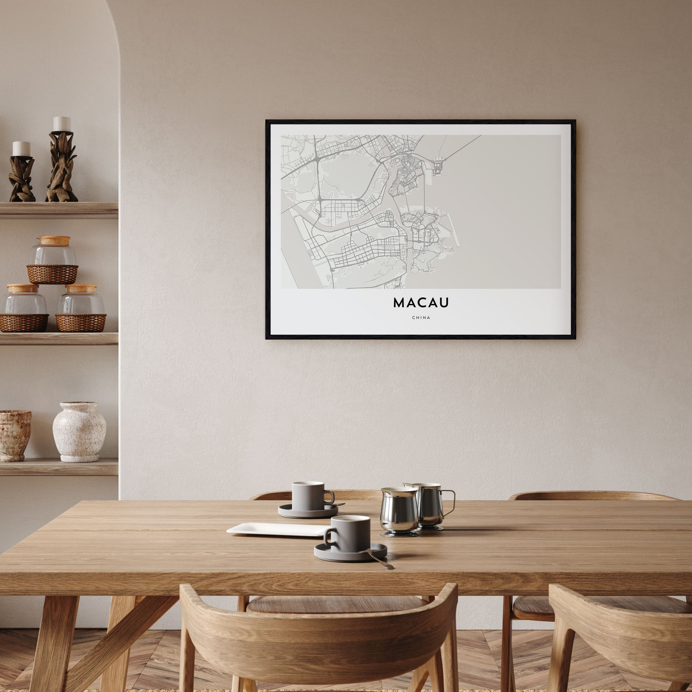 Macau Map Landscape Poster