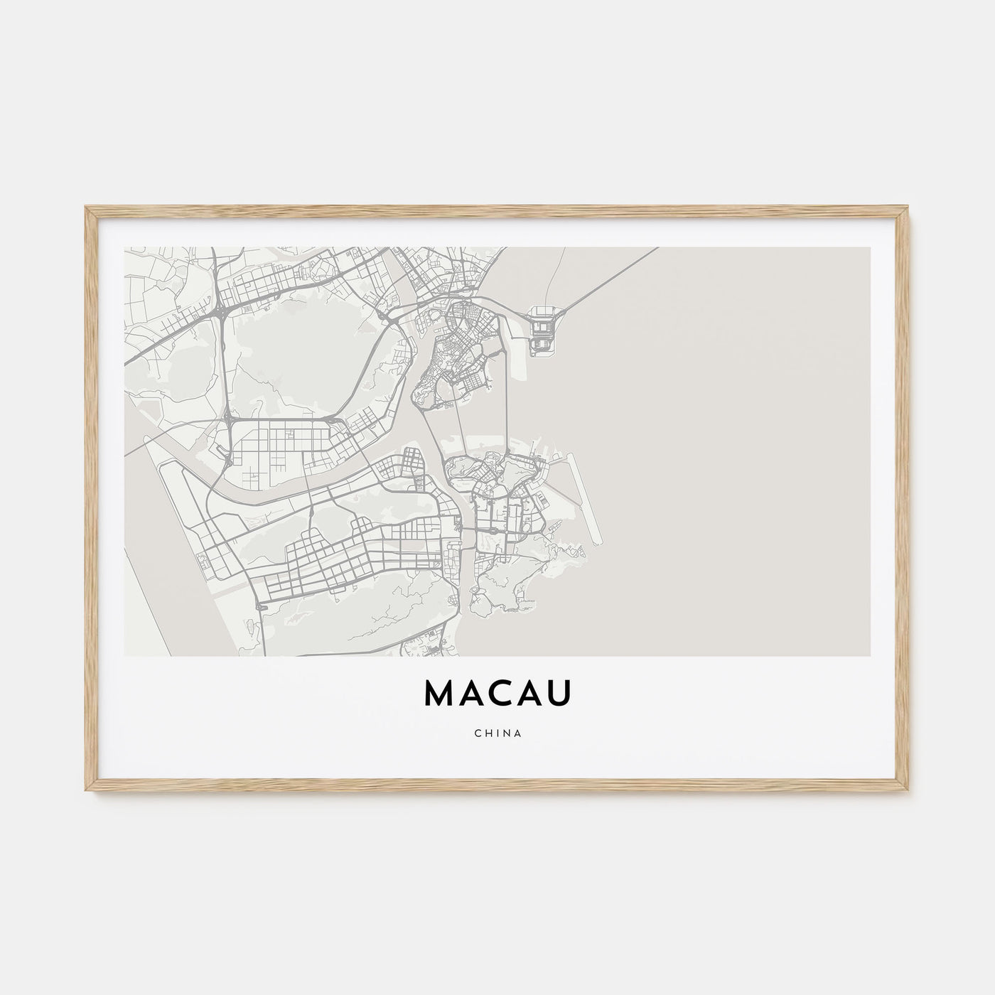 Macau Map Landscape Poster