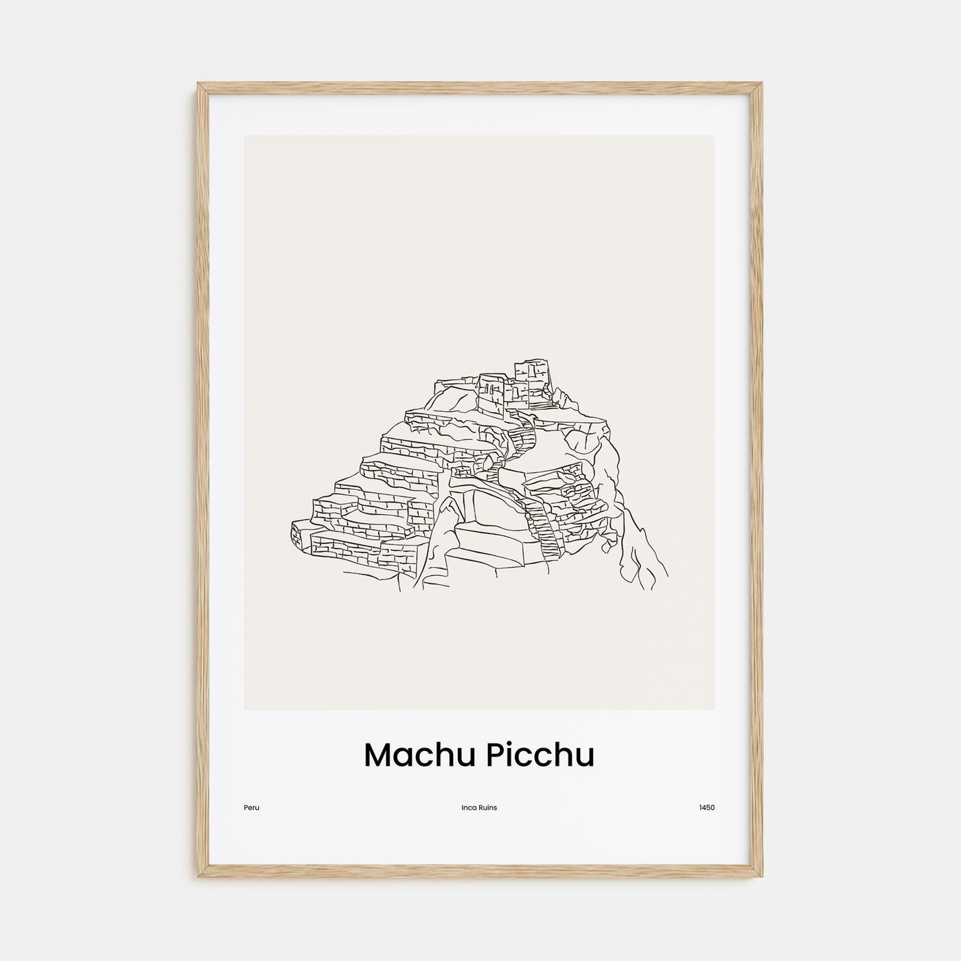 Machu Picchu Drawn Poster