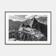 Machu Picchu Landscape B&W Poster