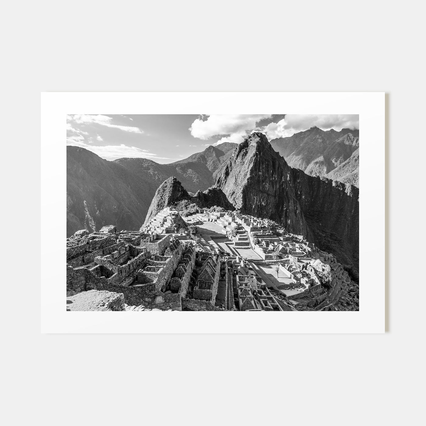 Machu Picchu Landscape B&W Poster