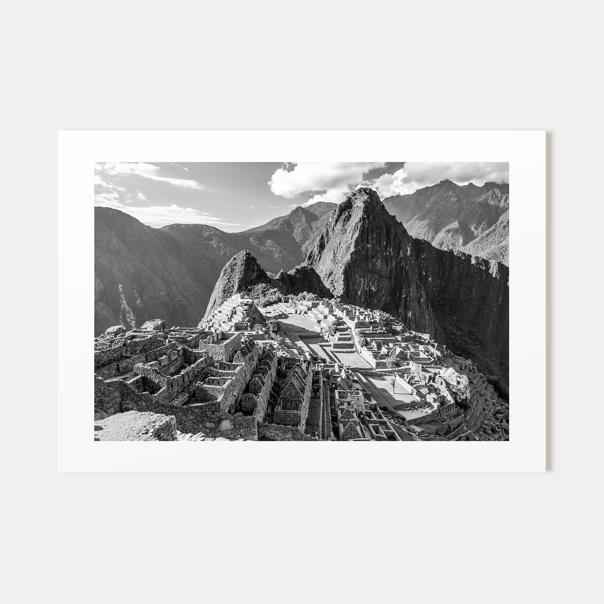 Machu Picchu Landscape B&W Poster