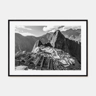 Machu Picchu Landscape B&W Poster