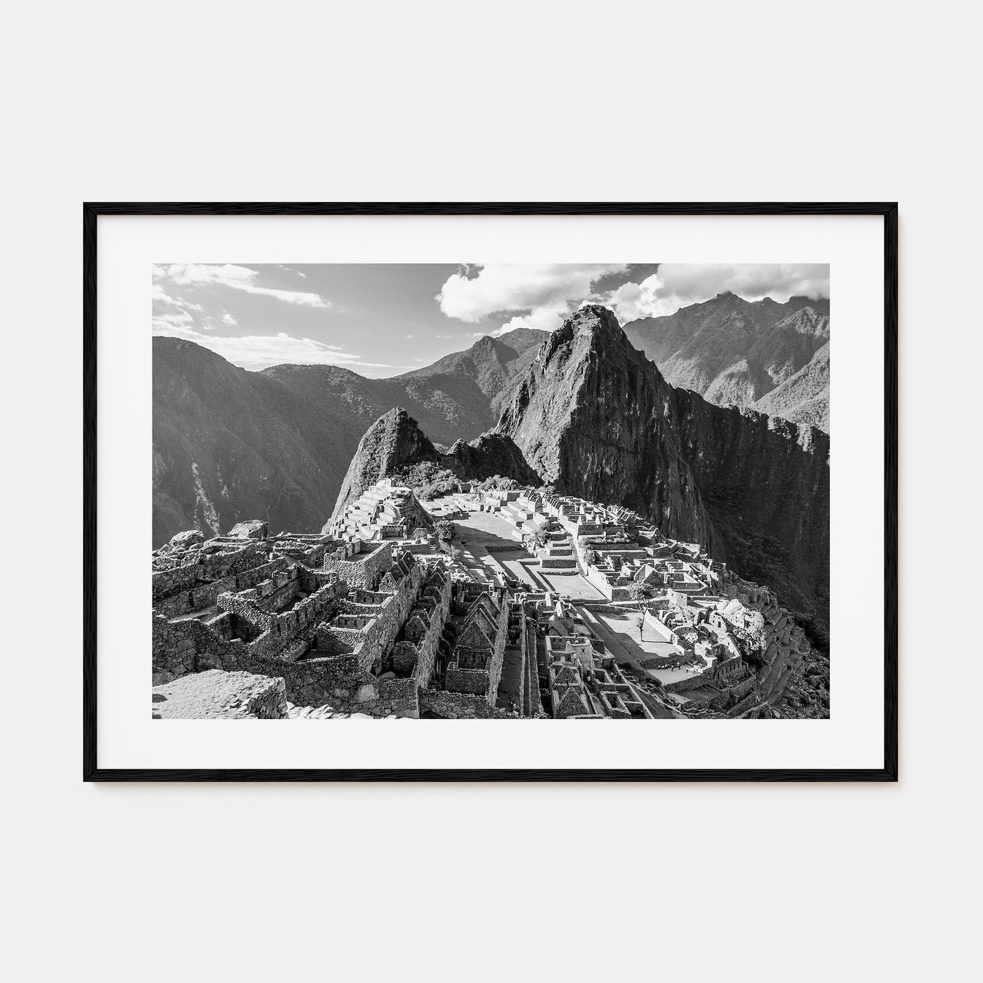 Machu Picchu Landscape B&W Poster