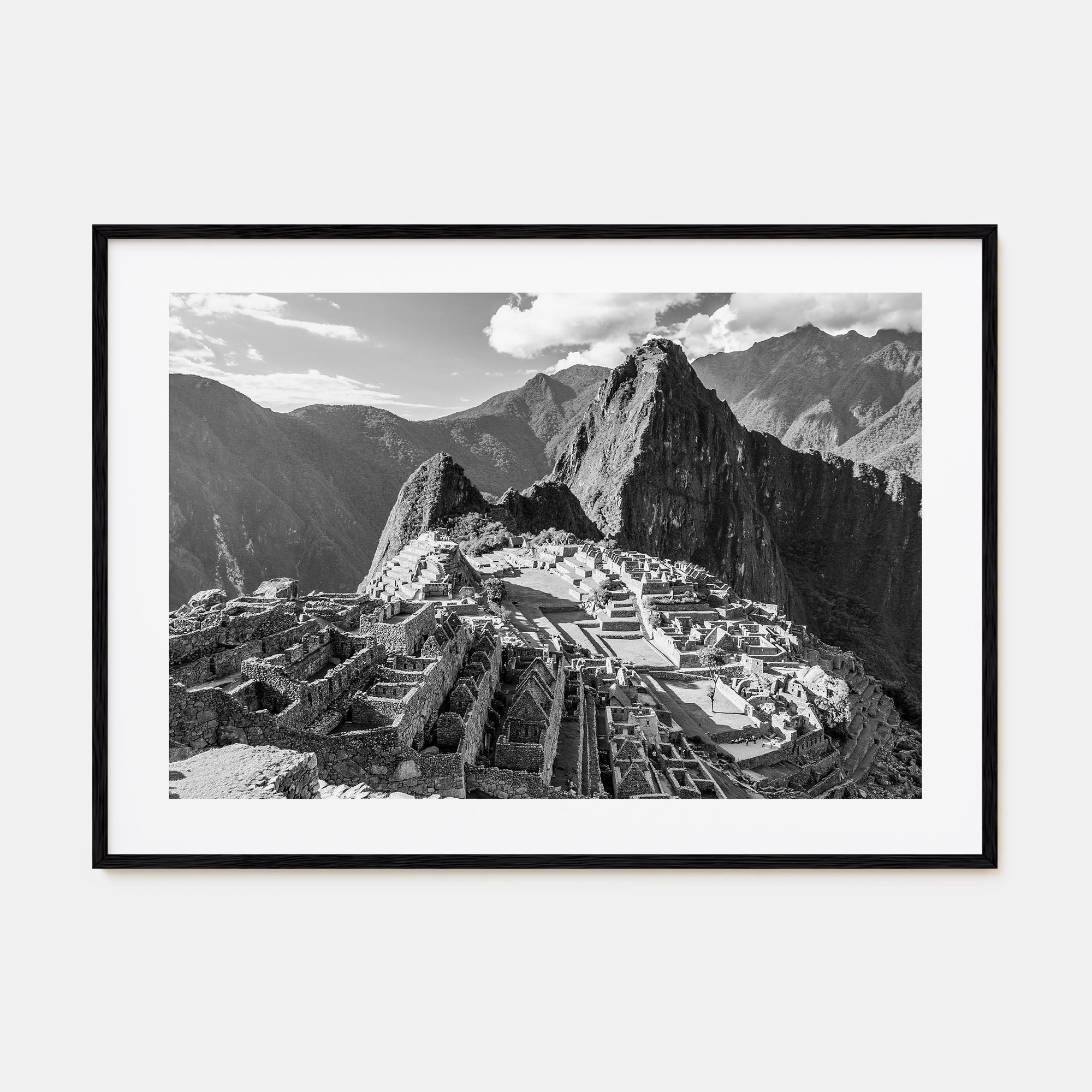 Machu Picchu Landscape B&W Poster