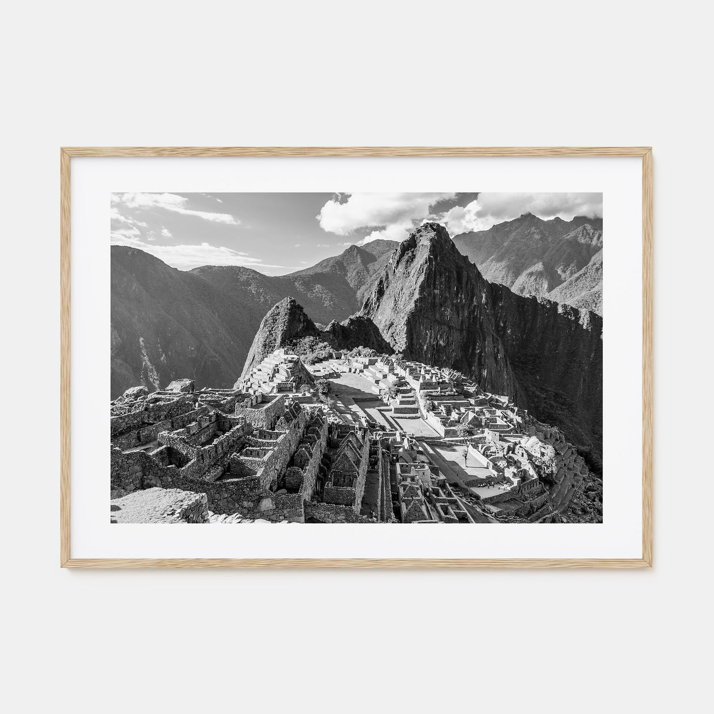 Machu Picchu Landscape B&W Poster