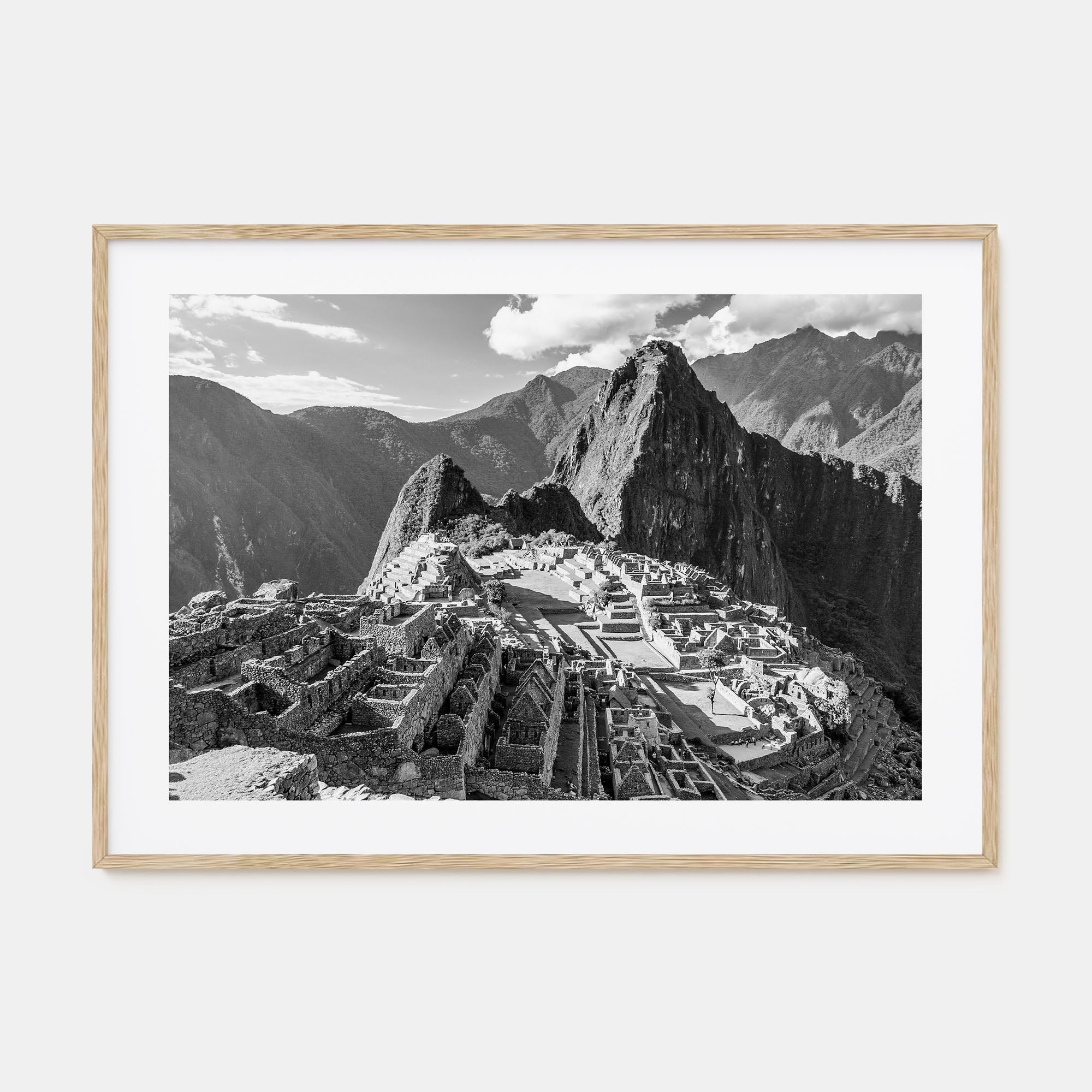Machu Picchu Landscape B&W Poster