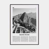 Machu Picchu Travel B&W Poster