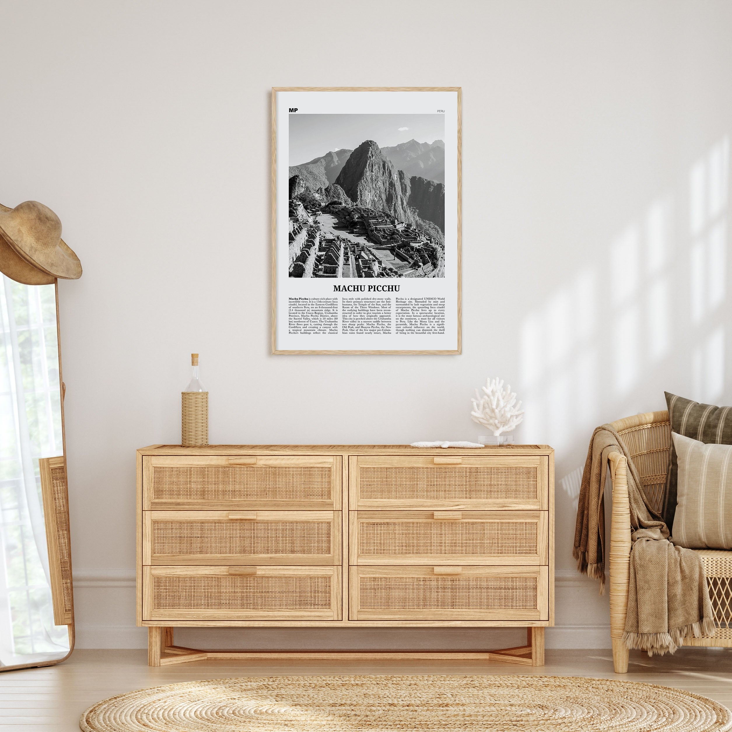 Machu Picchu Travel B&W Poster