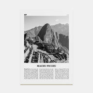 Machu Picchu Travel B&W Poster