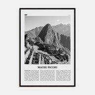 Machu Picchu Travel B&W Poster