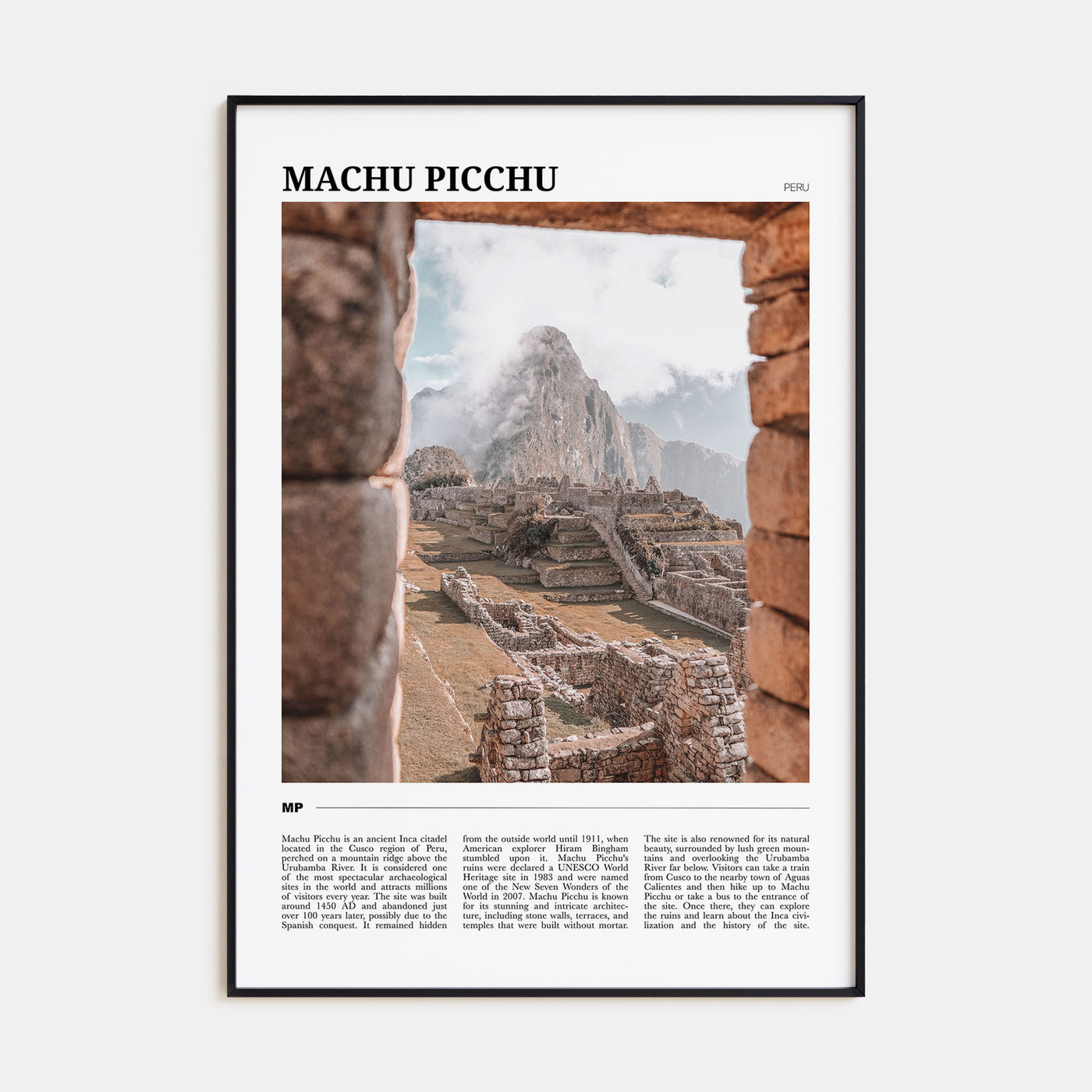 Machu Picchu Travel Color Poster
